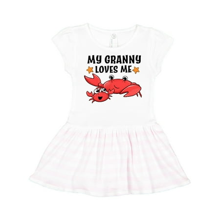 

Inktastic My Granny Loves Me- cute crab family Gift Toddler Girl Dress