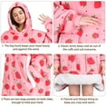 thumbnail image 5 of Livhil Wearable Blanket Hoodie Sweater, Blanket Sweatshirt with Sleeves Blanket Hoodies for Women, Plush Hoodie Blanket（Strawberry）, 5 of 7