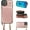 Rose Gold, variant on Crossbody Wallet Case for iPhone 14, RFID Blocking Leather Purse Case with Card Holder, Protective Handbag Flip Cover with Zipper Wrist Strap Lanyard for Women 5G 6.1 Inch (Rose Gold)