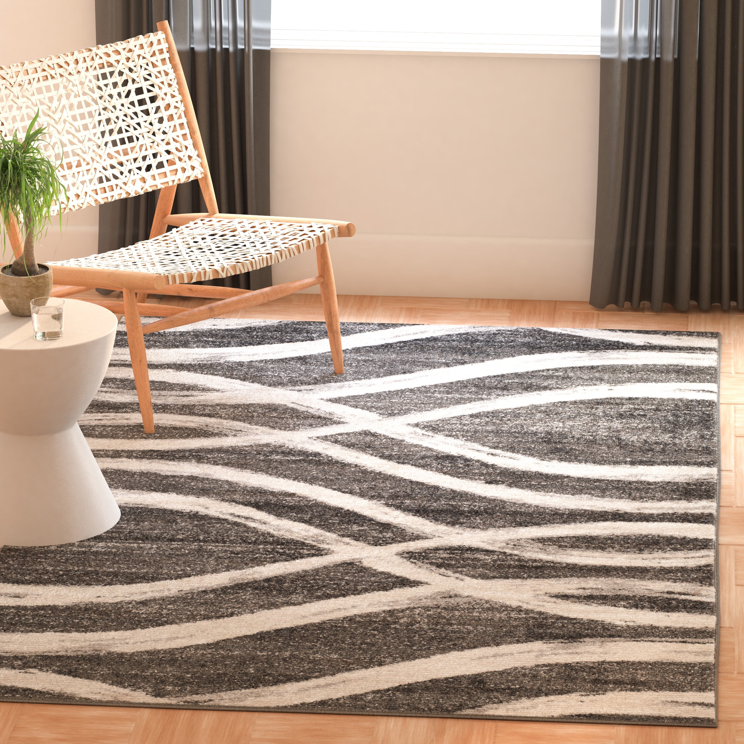 Safavieh Adirondack Isidor Geometric Swirls Area Rug, Charcoal/Ivory, 4' x 6'