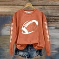 thumbnail image 2 of zaveiop Game Day Outfits for Women Long Sleeve Sunday Football Graphic Tops Lightweight Casual Cute Fall Fashion Pullover (Z-Orange, L), 2 of 7