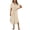 Beige, variant on Oversized Shirt Dress for Women, Plus Size Casual Button Down 3/4 Rolled-Up Sleeve Collared Loose Fit Flowy Maxi Long Dress