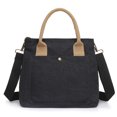 thumbnail image 2 of Bolsa de lona con asa superior para mujer bandolera de gran Ehuebsd capacidad portátil reutilizable para viajes trabajo compras, 2 of 9