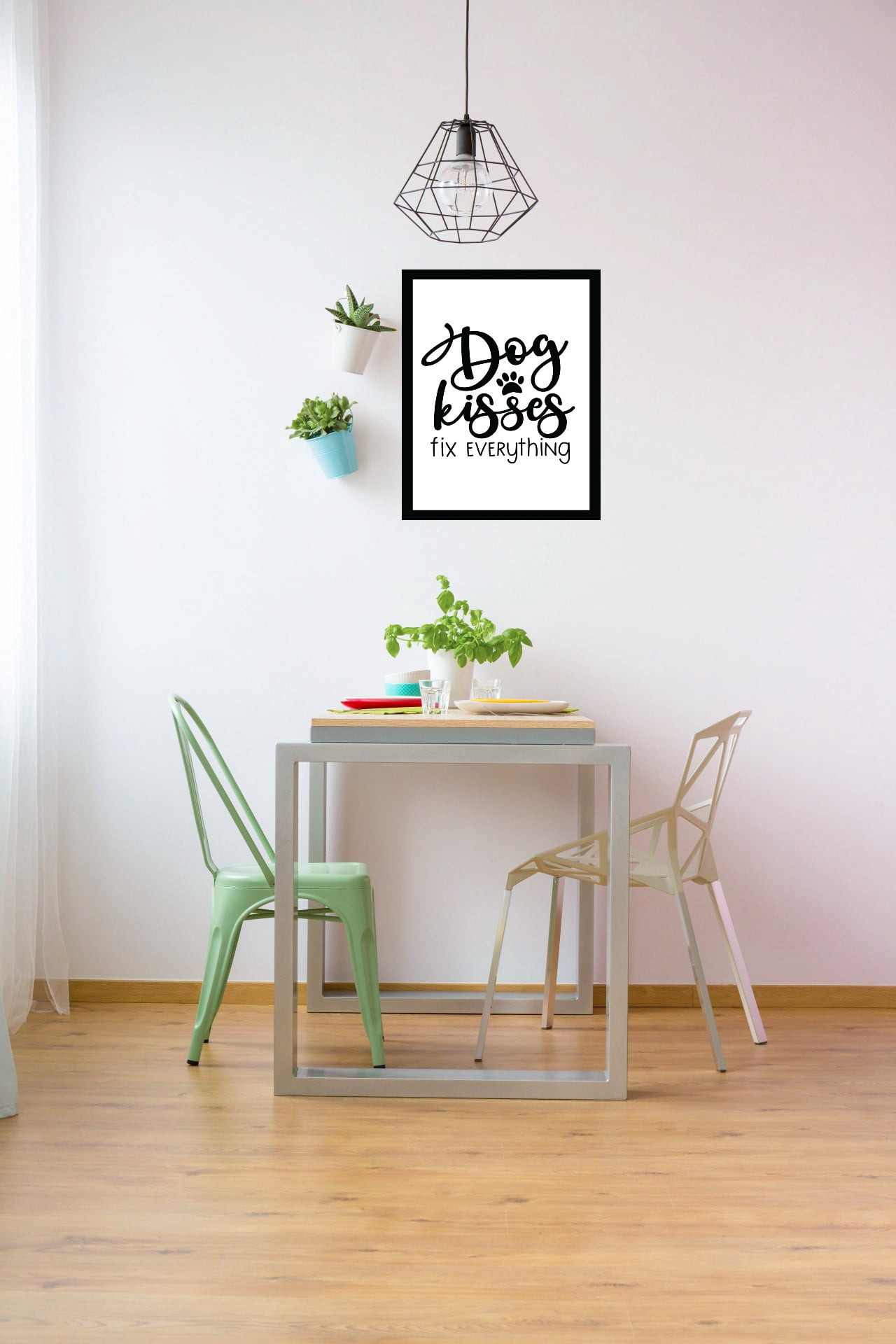 Venice Beach Collection's Dog Kisses Fix Everything 14x18 Framed Print