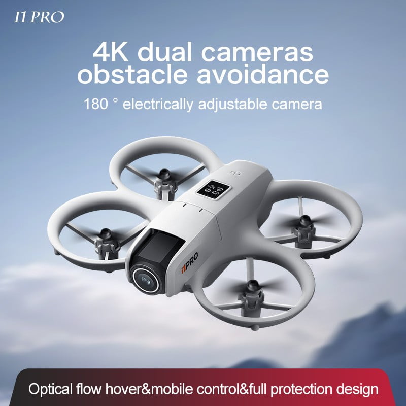 Mini Drone with HD Camera, RC Quadcopter with 360° Flip, Obstacle Avoidance, 180° Adjustable Camera, One Key Take Off/Land, Optical Flow Position, 2 Batteries