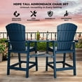 thumbnail image 3 of Outdoor Recycled Poly Adirondack Barstools with Connecting Tray, Tall Adirondack Chairs Bar Chairs for Deck, Balcony, Backyard, Patio Bar Stool Chair with High Back Weather Resistant Set of 2, 3 of 7