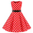thumbnail image 1 of Polka Dot Vintage Enfants des Années 1950 Swing Robe Fleur Floral Midi Robe Coton Robe d'Été Bébé Fille, 1 of 7