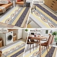 thumbnail image 5 of Yellow Grey Geometric Area Rugs 3'x5', Washable Small Throw Rugs for Living Room Bedroom, Boho Vintage Country Flowers Leaves Indoor Outdoor Rug Non-Slip Low Pile Carpet Runner Reversible Floor Mats, 5 of 8