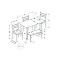 thumbnail image 3 of Monarch Specialties Dining Set, 5pcs Set, 40" Rectangular, Kitchen, Small, Black Metal, Grey Laminate, Grey Fabric, Contemporary, Modern, 3 of 4