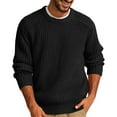 thumbnail image 1 of Chandail en Molleton Col Rond Brossé Automne Hiver pour Hommes - Chemise de Base Sans Capuche à Manches Longues, Haut Doux Décontracté pour Superposition, 1 of 5