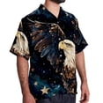 thumbnail image 2 of Starry bird Men's Short Sleeve Poplin Shirt with Spread Collar Tops, Casual Printed Button Down, Summer Beach Shirt for Men - Unisex, Stylish Men's Shirts, 2 of 6