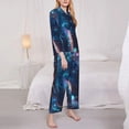 thumbnail image 3 of Honeii Crystal Pattern White Horse print Women's Pajama Sets Long Sleeve Button Down Sleepwear Nightwear Soft Pjs Lounge Sets-Small, 3 of 7