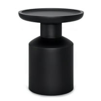 Haynes 16 inch Wide Solid Mango Boho Accent Table in Black, Assembled