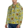thumbnail image 3 of Honeii Sage Green With Sunflowers Pattern Mens Hoodies Men's Loose Sleeve Sweatshirt,Pullover Hooded Sweatshirt for Men,Essentials Hoodie-3X-Large, 3 of 7
