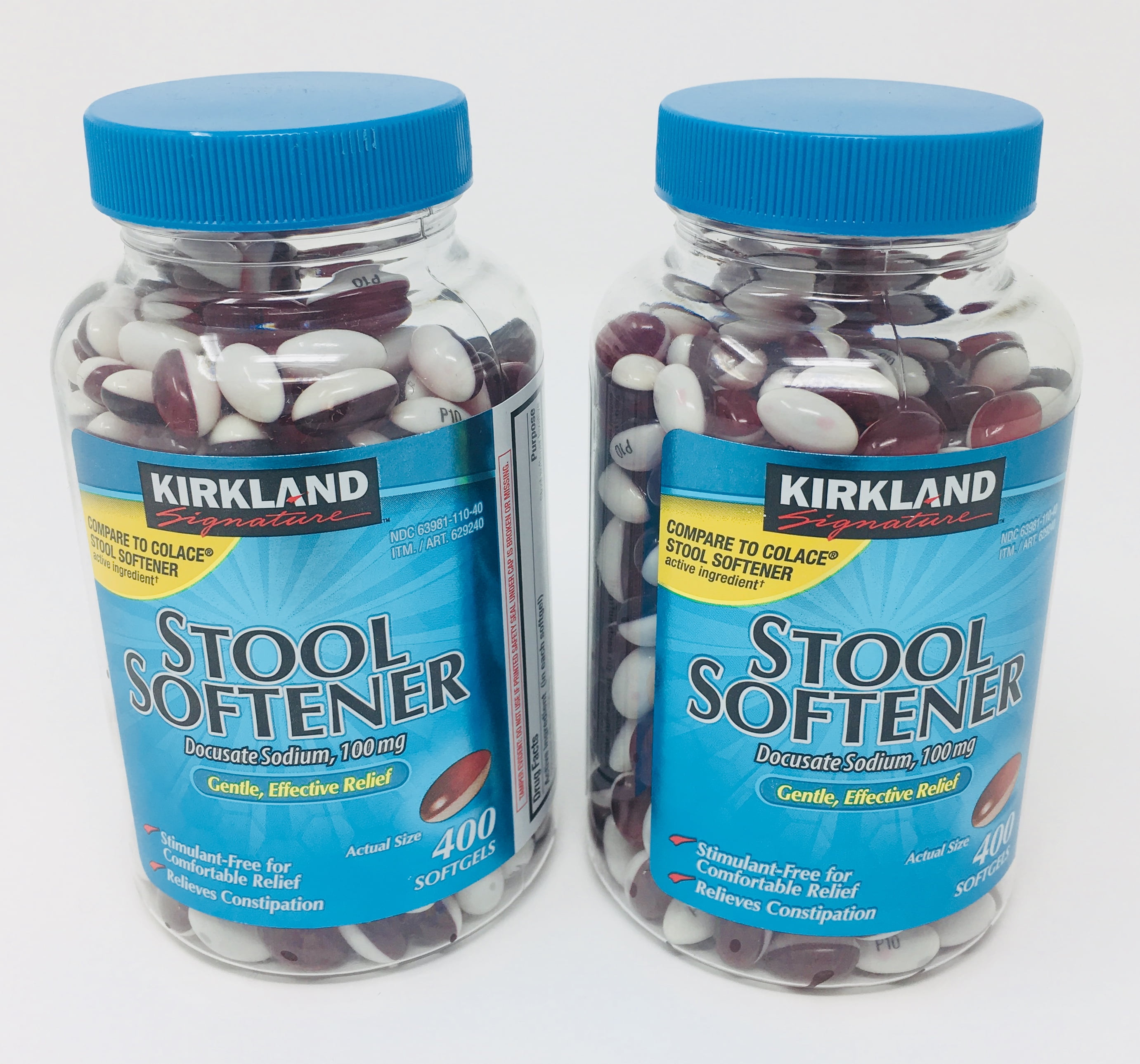 Kirkland Signature Stool Softener 100 mg 400 Softgels (Pack of 2