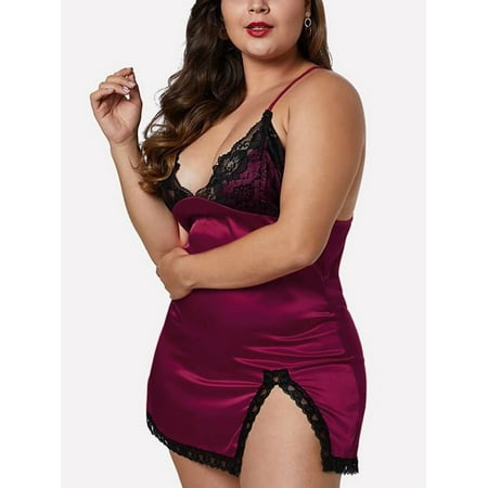 

PALACLOTH Women Plus Size Lingerie Underwear Babydoll Sleepwear Dress