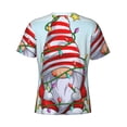 thumbnail image 6 of Vsdgher Funny Christmas Gnome Print Men's Dry Fit Mesh Athletic Shirts Moisture Wicking Tennis T-Shirt Tops, 6 of 9