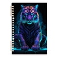 thumbnail image 2 of Tiger Green Ring Binder Notebook Journey Note Diary College Ruled Spiral Notebook Study Loose Leaf Paper A5 60 Pages, 2 of 8