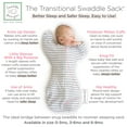 thumbnail image 5 of SwaddleDesigns Transitional Swaddle Sack with Arms Up Half-Length Sleeves and Mitten Cuffs, Better Sleep for Baby Boy & Baby Girl, Heathered Gray Stripes, Medium, 3-6 Mo, 14-21 lbs, 5 of 9