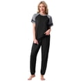 thumbnail image 2 of MINTREUS Lounge Sets for Women Two Piece Pajama Set Short Sleeve Pjs Joggers Long Pants Tracksuit with Pockets, 2 of 7