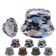 thumbnail image 2 of Odeerbi Bucket Hats for Sun Protection Fishermen Hat for Boys Girls Summer Camouflage Leopard Pattern Hat Outdoor Toddler Kids UV-proof Beach Cap White, 2 of 3