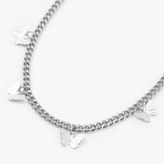 Claire's Silver Butterfly Charm Chain Necklace