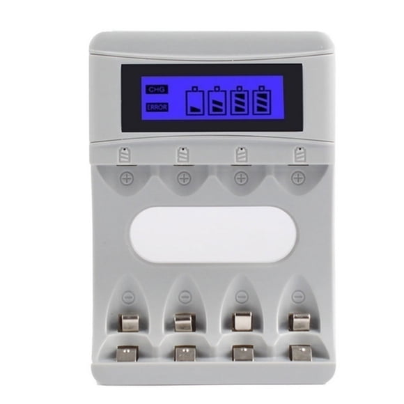 USB 4 ranuras Pantalla LED Cargador de batería AA / AAA Adaptador de carga de batería recargable universal Carga de baterías Vogacara DZ6079-00B