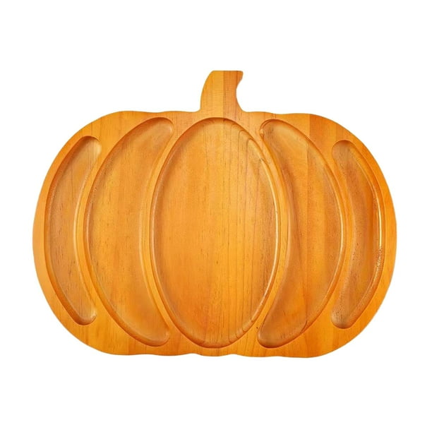 Bandeja de madera con forma de calabaza, tabla de quesos, utensilio de cocina, plato para servir aperitivos, calabaza S