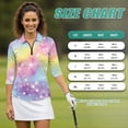 thumbnail image 7 of Uorisanigo Rainbow Butterfly Womens Golf Shirt Soft Comfortable Women's 3/4 Sleeve Athletic Golf Shirts Fashion Quarter Zip Breathable Polyester Spandex Fabric Tennis Tops Size 2XL, 7 of 7