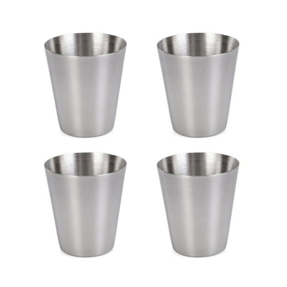 RYUJNDK Set Of 4 Small Stainless Steel Drinkware for Outdoor and Parties Easy To Carry and Store Shot Glasses Drinking Cups