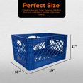 thumbnail image 4 of Juggernaut Storage Lot de 3 Caisses pour Rangement de Bureau et Organisation de Classe, Bleu, 4 of 7