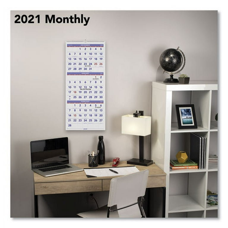Deluxe Three-Month Reference Wall Calendar, Vertical Orientation, 12 x 27, White Sheets, 14-Month (Dec to Jan): 2023 to 2025 Deluxe Three-Month Reference Wall Calendar, Vertical Orientation, 12 x 27, White Sheets, 14-Month (Dec to Jan): 2023 to 2025