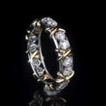 thumbnail image 2 of 1pc Stylish Golden Hip-hop Ring with White Zircon Inlay - Perfect for Men and Women's Fashion and Weddings, 2 of 4