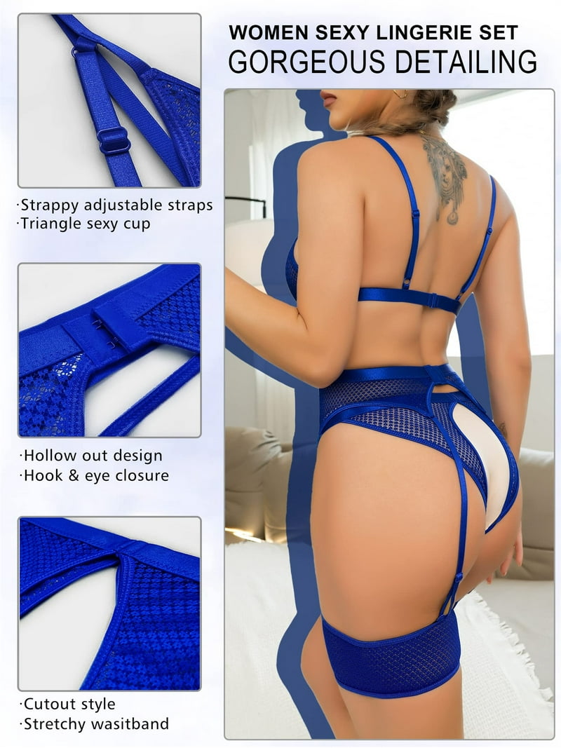 popiv 4 Piece Garter Lingerie for Women, Sexy Cutout Lingerie, Mesh Matching Lingerie Set,BlueL - Walmart.com popiv 4 Piece Garter Lingerie for Women, Sexy Cutout Lingerie, Mesh Matching Lingerie Set,BlueL - Walmart.com