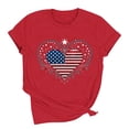 thumbnail image 4 of Xdegoge 4th of July Ornate Flag Heart Graphic T Shirt for Women Short Sleeve Crewneck Patriotic USA Stars and Stripes Summer Casual Loose Graphic Tees Tops, 4 of 6