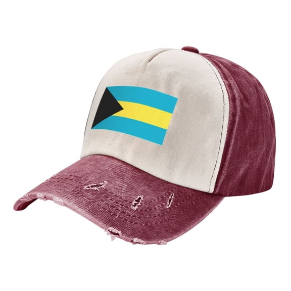 Men Women Bahamas Flag Pattern Baseball Cap Golf Dad Hat Adjustable Low Profile Cotton Hat