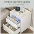 thumbnail image 6 of LED Nightstand with Charging Station, Bedside Table with USB & Type-C Port, End Table with 2 Drawers for Bedroom Furniture, 6 of 7
