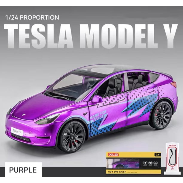 MINI AUTO 1:24 simulación TESLA MODEL Y SUV aleación coches juguete Diecast vehículos Metal modelo coche decoración para niños regalo niño juguete xuanjing unisex