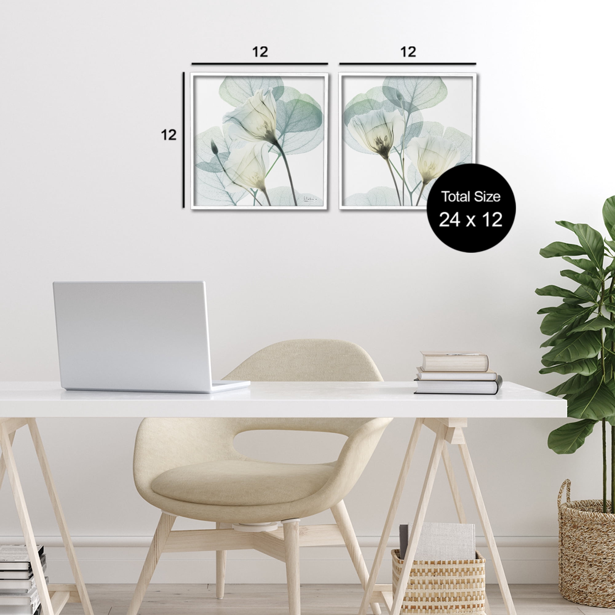 Stupell Industries Divine Fate Flowers 2 Piece White Framed Giclee Art Set, design by Albert Koetsier
