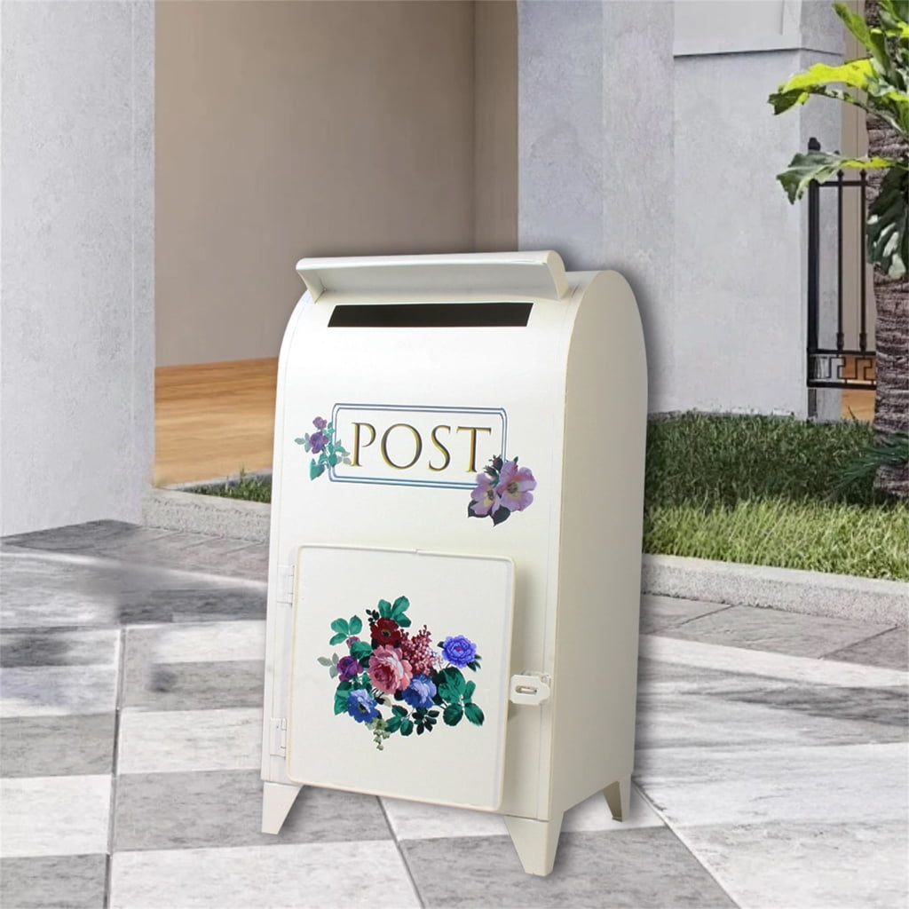 Sinyiin Historical European Mailbox for Yard Decoration External Use Strong Metal Build Extra Large Capacity Easy Fixing Design