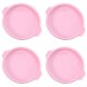 thumbnail image 1 of Juego de 4 moldes de silicona para tartas, redondos, para hornear, de 8 pulgadas, color rosa, 1 of 8