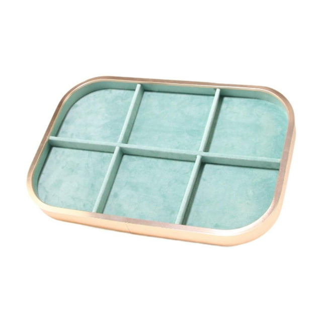 Bandeja para joyas de aleación de aluminio, contenedor para exhibición de joyas en cajones. 6 cuadrículas