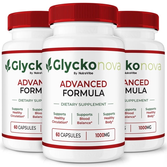 (3 Pack) Glyckonova Capsules - Official Glyckonova Pills to Maintain Overall Health, All Natural Blood Formula For Healthy and Stable Levels, Glycko Nova Review (180 Capsules)
