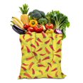 thumbnail image 1 of Sac Fourre-Tout en Toile Chili Motif Légumes Rouges Épicés Illustration Peinture Esthétique Kawaii Dessin Animé Réutilisable Écologique Léger Pliable, 1 of 6