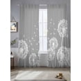 thumbnail image 2 of White Dandelion Sheer Curtains 84 Inch Length 2 Panels Set Window Treatments, Spring Plants Flowers Vintage Gray Rod Pocket Semi Curtains for Living Room/Bedroom/Kitchen Décor, 104"W x 84"L, 2 of 7
