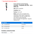 thumbnail image 2 of Front Left Strut and Coil Spring Assembly - Compatible with 2007 - 2013 BMW 328i 2008 2009 2010 2011 2012, 2 of 2
