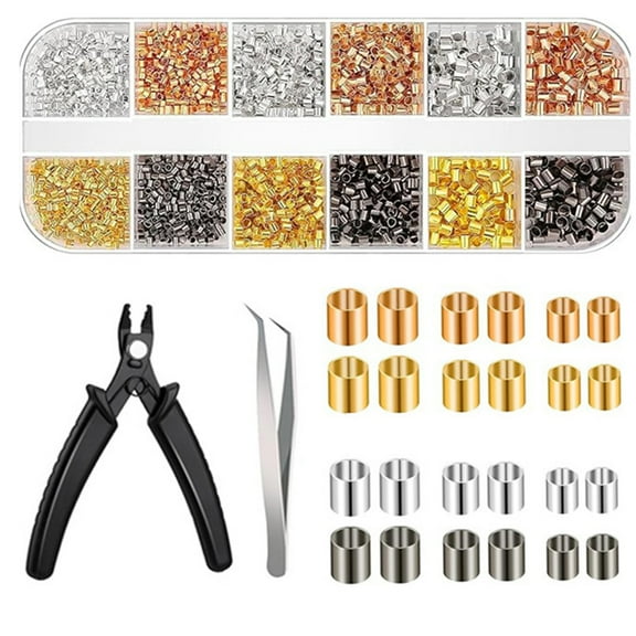 ARCADORA 2600 Copper Crimp Tubes Beads 1.5 2.0 2.5mm Jewelry Making Findings 4 Colors Electroplated Earring Bracelet Necklace Supplies