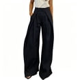 thumbnail image 2 of Womens High Waisted Pleated Wide Leg Pants With Pockets Casual Stripe, 2 of 7