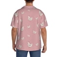 thumbnail image 3 of Balery Funny Chicken Camisa Casual de Manga Corta con Botones para Hombre, Texturizada, Estilo Cubano, para Playa, Verano-X-Large, 3 of 5