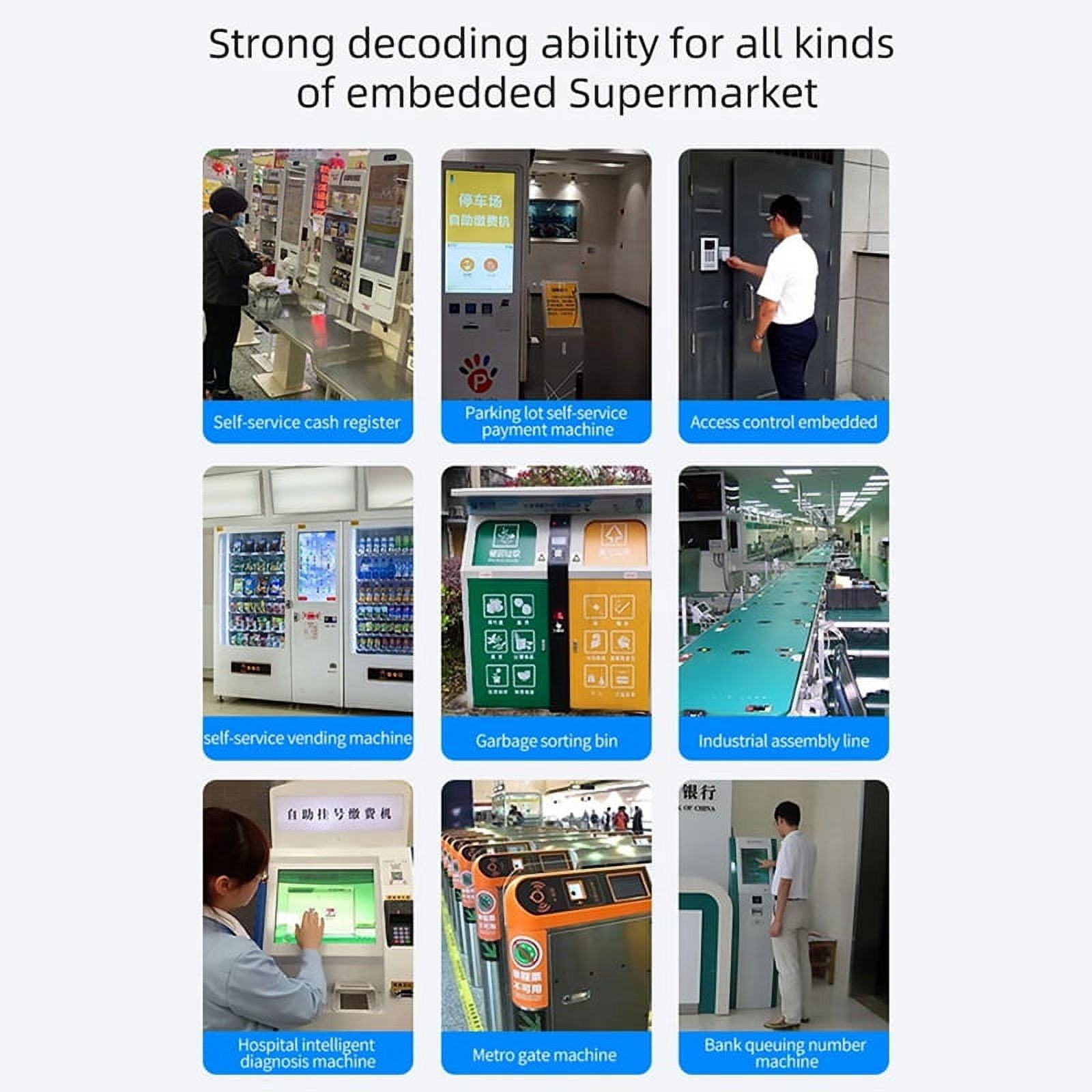 Embedded Barcode Scanner Self-Induction 1D 2D QR Bar Code Reader for -232/ TTL/USB Port Connection Auto Scanning